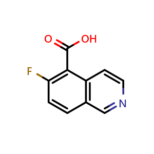 Chemical structure of 6-fluoroisoquinoline-5-carboxylic acid , CAS 1260835-91-3, AChemBlock S72035