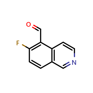 Chemical structure of 6-fluoroisjavascript:void(0)oquinoline-5-carbaldehyde , CAS 1260890-87-6, AChemBlock S72036