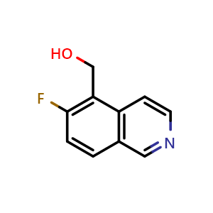 Chemical structure of (6-fluoroisoquinolin-5-yl)methanol , CAS 1525251-72-2, AChemBlock S72037
