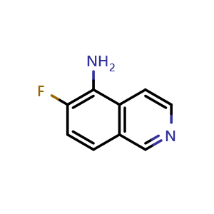 Chemical structure of 6-fluoroisoquinolin-5-amine , CAS 608515-72-6, AChemBlock S72040