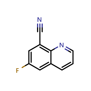 Chemical structure of 6-fluoroquinoline-8-carbonitrile , CAS 1368394-42-6, AChemBlock S72051