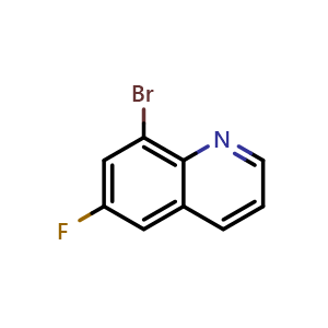 Chemical structure of 8-bromo-6-fluoroquinoline , CAS 22960-18-5, AChemBlock S72053