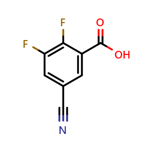 Chemical structure of 2,3-Difluoro-5-cyanobenzoic acid , CAS 1227266-94-5, AChemBlock S72057