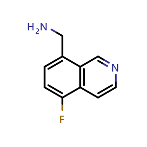 Chemical structure of (5-fluoroisoquinolin-8-yl)methanamine , CAS 1369174-71-9, AChemBlock S72065