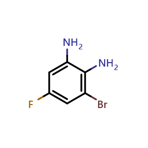 Chemical structure of 3-Bromo-5-fluoro-1,2-diaminobezene , CAS 115440-10-3, AChemBlock S72069