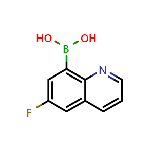 Chemical structure of (6-fluoroquinolin-8-yl)boronic acid , CAS 1072951-44-0, AChemBlock S72076