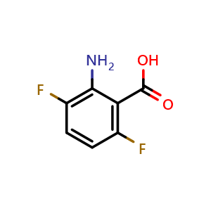 Chemical structure of 2-Amino-3,6-difluorobenzoic acid , CAS 825654-54-4, AChemBlock S72098