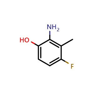 Chemical structure of 2-Amino-4-fluoro-3-methylphenol , CAS 133788-78-0, AChemBlock S72110