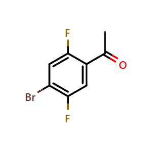 Chemical structure of 4'-Bromo-2',5'-difluoroacetophenone , CAS 123942-11-0, AChemBlock S72115