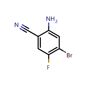 Chemical structure of 2-Amino-4-bromo5-fluorobenzonitrile , CAS 1935427-48-7, AChemBlock S72117