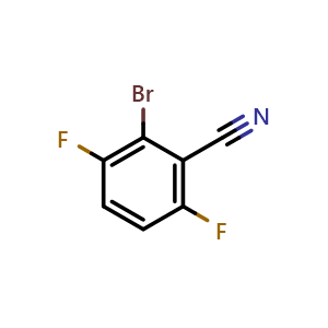 Chemical structure of 2-Bromo-3,6-difluorobenzonitrile , CAS 1502090-29-0, AChemBlock S72145