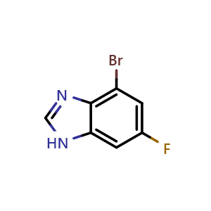 Chemical structure of 4-Bromo-6-fluoro-1H-benzimidazole , CAS 1245642-98-1, AChemBlock S72178