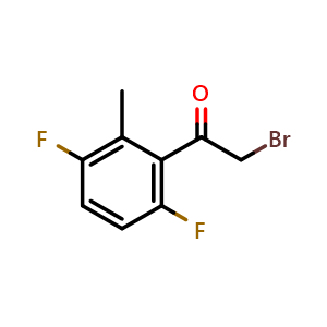 Chemical structure of 3,6-Difluoro-2-methylphenacyl bromide , CAS 1806303-80-9, AChemBlock S72183