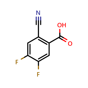 Chemical structure of 3,4-Difluoro-6-cyanobenzoic acid , CAS 1374443-76-1, AChemBlock S72186