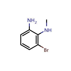 Chemical structure of 3-Bromo-2-(methylamino)aniline , CAS 1150102-47-8, AChemBlock S72195