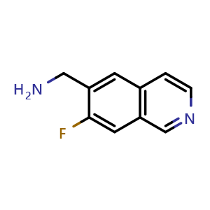 Chemical structure of (7-fluoroisoquinolin-6-yl)methanamine , CAS 2375195-55-2, AChemBlock S72218