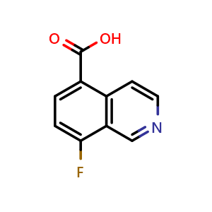 Chemical structure of 8-Fluoroisoquinoline-5-carboxylic acid , CAS 1368079-46-2, AChemBlock S72221