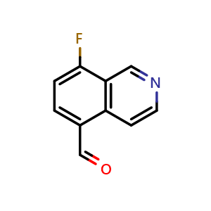 Chemical structure of 8-fluoroisoquinoline-5-carbaldehyde , CAS 679434-47-0, AChemBlock S72222