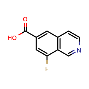 Chemical structure of 8-Fluoroisoquinoline-6-carboxylic acid , CAS 2168863-96-3, AChemBlock S72224