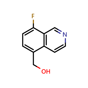 Chemical structure of (8-fluoroisoquinolin-5-yl)methanol , CAS 1367742-46-8, AChemBlock S72228