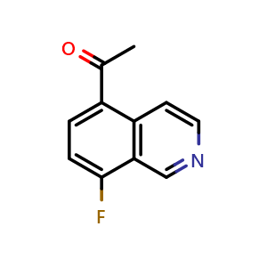 Chemical structure of 1-(8-Fluoroisoquinolin-5-yl)ethan-1-one , CAS 1509824-71-8, AChemBlock S72231