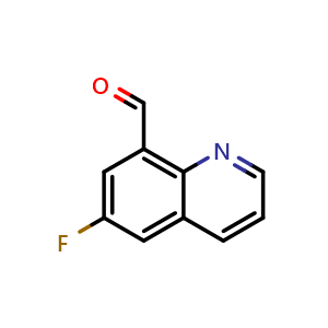 Chemical structure of 6-fluoroquinoline-8-carbaldehyde , CAS 22934-42-5, AChemBlock S72237