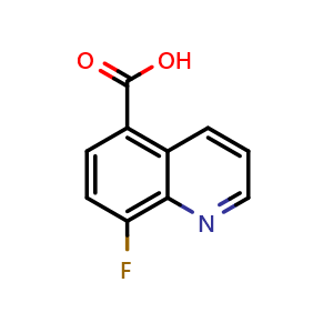 Chemical structure of 8-fluoroquinoline-5-carboxylic acid , CAS 204782-93-4, AChemBlock S72247