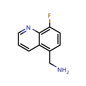 Chemical structure of (8-fluoroquinolin-5-yl)methanamine , CAS 2375193-54-5, AChemBlock S72253