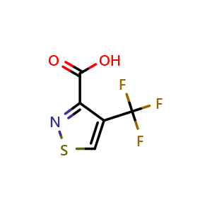 Chemical structure of 4-(trifluoromethyl)isothiazole-3-carboxylic acid , CAS 2375193-55-6, AChemBlock S72257