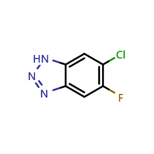 Chemical structure of 6-Chloro-5-fluoro-1H-benzotriazole , CAS 99803-85-7, AChemBlock S72261