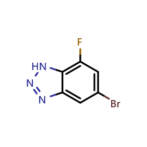 Chemical structure of 5-Bromo-7-fluoro-1H-benzotriazole , CAS 1588508-93-3, AChemBlock S72262