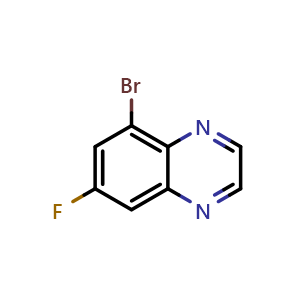 Chemical structure of 5-Bromo-7-fluoroquinoxaline , CAS 1628908-19-9, AChemBlock S72263