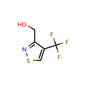 Chemical structure of (4-(trifluoromethyl)isothiazol-3-yl)methanol , CAS 2375194-12-8, AChemBlock S72267