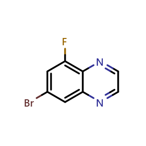 Chemical structure of 7-Bromo-5-fluoroquinoxaline , CAS 1210048-05-7, AChemBlock S72269