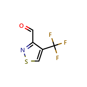 Chemical structure of 4-(trifluoromethyl)isothiazole-3-carbaldehyde , CAS 2375192-83-7, AChemBlock S72283
