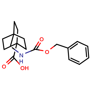 Chemical structure of 4-((((benzyloxy)carbonyl)amino)methyl)bicyclo[2.2.2]octane-1-carboxylic acid , CAS 34768-42-8, AChemBlock S72289