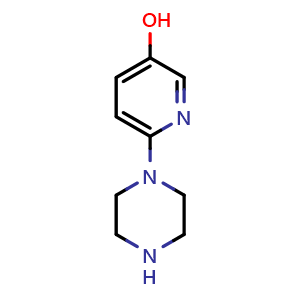 Chemical structure of 6-(Piperazin-1-yl)pyridin-3-ol , CAS 287114-37-8, AChemBlock S72301