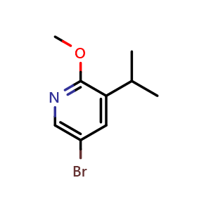 Chemical structure of 5-bromo-2-methoxy-3-(propan-2-yl)pyridine , CAS 1256811-07-0, AChemBlock S72313