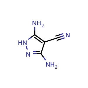 Chemical structure of 3,5-Diamino-1H-pyrazole-4-carbonitrile , CAS 6844-58-2, AChemBlock S72324