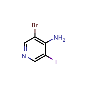 Chemical structure of 4-Amino-3-bromo-5-iodopyridine , CAS 902837-39-2, AChemBlock S72327