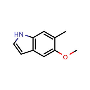 Chemical structure of 5-Methoxy-6-methyl-1H-indole , CAS 3139-10-4, AChemBlock S72409