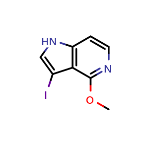Chemical structure of 3-Iodo-4-methoxy-5-azaindole , CAS 1000341-25-2, AChemBlock S72412