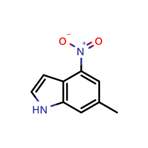Chemical structure of 6-Methyl-4-nitro-1H-indole , CAS 880086-93-1, AChemBlock S72417