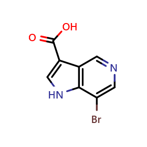 Chemical structure of 7-Bromo-1H-pyrrolo[3,2-c]pyridine-3-carboxylic aicd , CAS 2375194-51-5, AChemBlock S72420