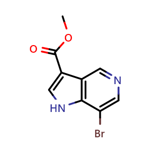 Chemical structure of Methyl 7-bromo-1H-pyrrolo[3,2-c]pyridine-3-carboxylate , CAS 2375195-38-1, AChemBlock S72433
