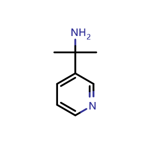 Chemical structure of 2-(3-pyridyl)propan-2-amine , CAS 99980-40-2, AChemBlock S72454