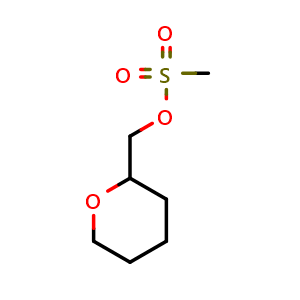 Chemical structure of (oxan-2-yl)methyl methanesulfonate , CAS 99335-60-1, AChemBlock S72478