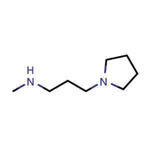 Chemical structure of methyl[3-(pyrrolidin-1-yl)propyl]amine , CAS 99114-68-8, AChemBlock S72484
