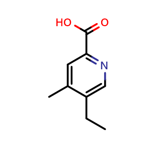 Chemical structure of 5-ethyl-4-methylpyridine-2-carboxylic acid , CAS 98996-06-6, AChemBlock S72490
