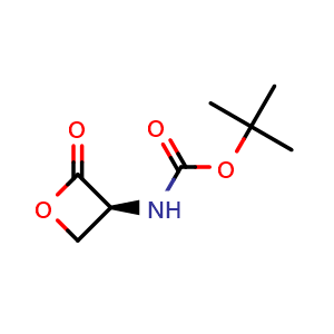 Chemical structure of tert-butyl N-[(3S)-2-oxooxetan-3-yl]carbamate , CAS 98541-64-1, AChemBlock S72498
